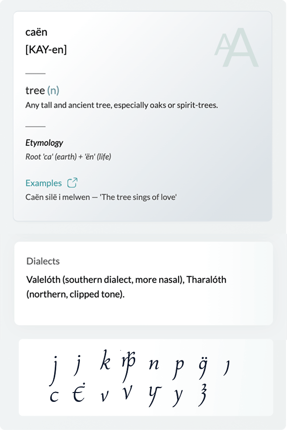Mobile view of language feature